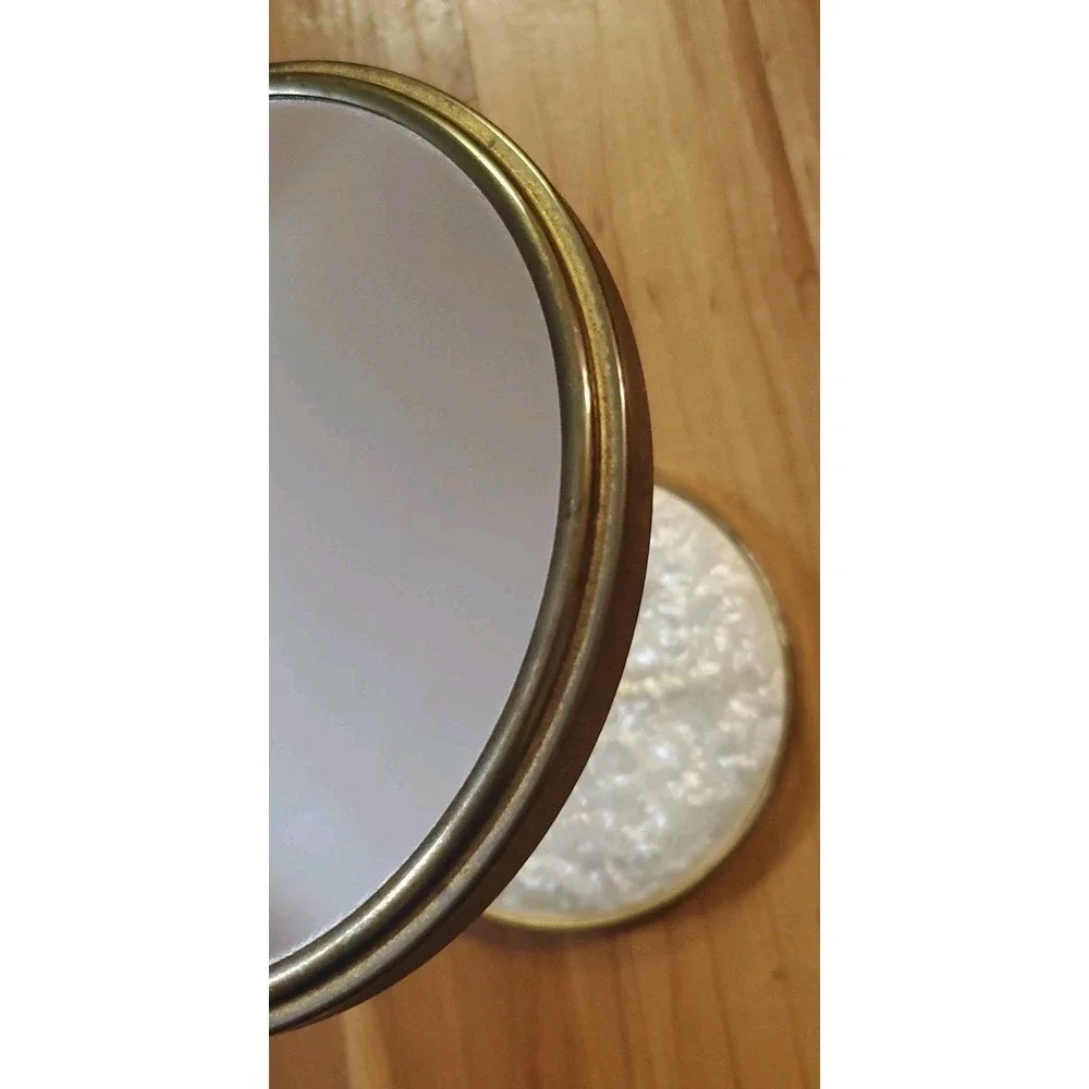 Vintage Brass Gooseneck Vanity Mirror Bendable Adjustable Mirror Double Sided